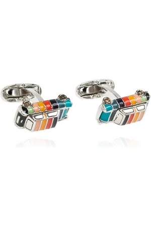 Paul Smith Accessoires, Heren, Grijs, ONE Size, Manchetknopen met Logo