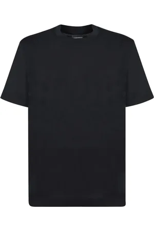 Emporio Armani Tops, Heren, Blauw, L, Katoen, Tonal Crew Neck Short Sleeve Shirt