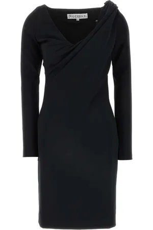 J.W.Anderson Kleedjes, Dames, Zwart, 2Xs, Polyester, Zwarte Stretch Jurk van Polyestermix