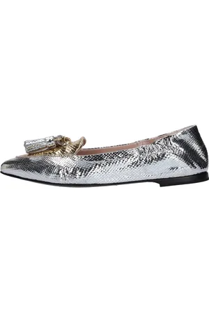 Fabi Schoenen, Dames, Grijs, 39 EU, Leer, Platte schoenen Zilver