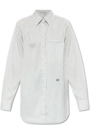 Stella McCartney Blouses & Shirts, Dames, Wit, S, Leer, Zijden Blouse met Zak