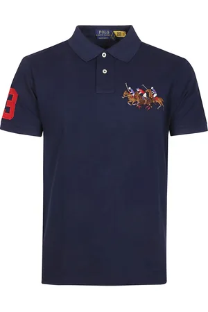 Ralph Lauren Tops, Heren, Blauw, 2Xl, Katoen, Polo Shirt met Korte Mouwen
