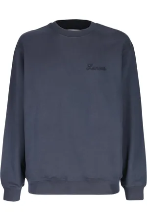 LANEUS Sweatshirts & Hoodies, Heren, Blauw, S, Katoen, Katoenen ronde hals trui