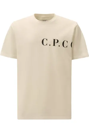 C.P. Company Tops, Heren, Wit, L, Katoen, Logo Print Katoen Jersey T-shirt Wit