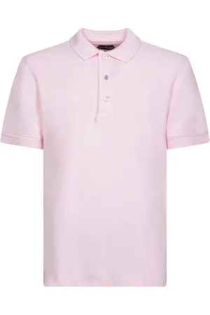 Tom Ford Tops, Heren, Roze, 2Xl, Katoen, Roze Geribbelde Poloshirt