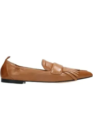 Pomme D´Or Schoenen, Dames, Bruin, 37 EU, Leer, Leren Loafer met Franjes