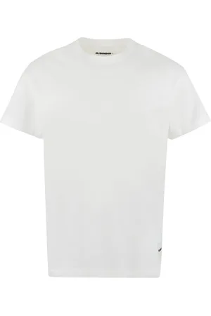 Jil Sander Tops, Heren, Wit, S, Katoen, Katoenen T-shirt Set met Geribbelde Halslijn