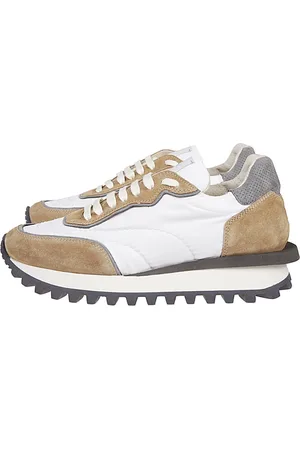 ELEVENTY Schoenen, Dames, Veelkleurig, 37 EU, Nylon, Running sneakers van suède en nylon