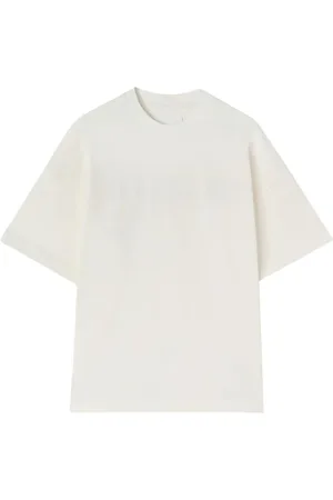 Jil Sander Tops, Heren, Wit, XS, Katoen, T-shirt met logo-print