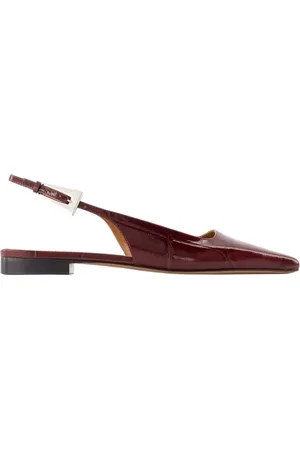 PARIS TEXAS Schoenen, Dames, Rood, 37 EU, Leer, Slingback van leer met krokodillenprint