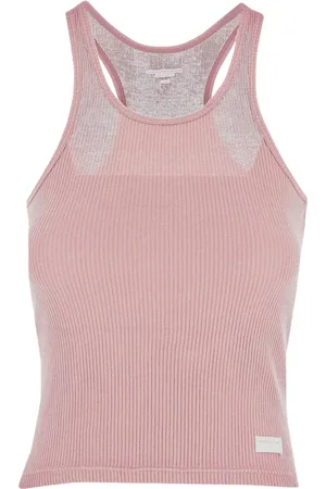 Alexander Wang Tops, Dames, Roze, L, Geribbeld T-shirt