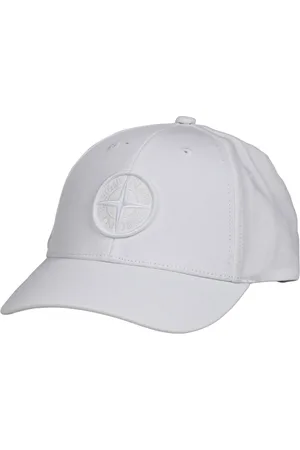 Stone Island Accessoires, Heren, Wit, ONE Size, Katoen, Cotton Rep Visor Cap met Kompas