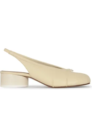 Maison Margiela Schoenen, Dames, , 36 EU, Leer, Witte Tabi Ballerina Slingback Schoenen