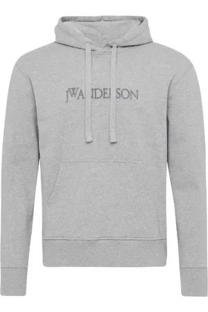 J.W.Anderson Sweatshirts & Hoodies, Heren, Grijs, S, Katoen, Hooded Sweater met Voorzak
