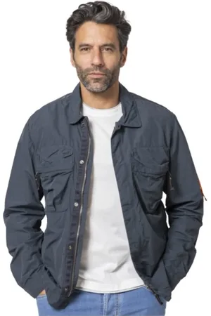 Parajumpers Jassen, Heren, Blauw, XL, Navy Jacket Shirt Millard
