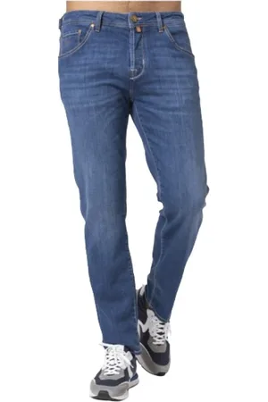 Jacob Cohen Jeans, Heren, Blauw, W36, Katoen, Slim-fit Jeans