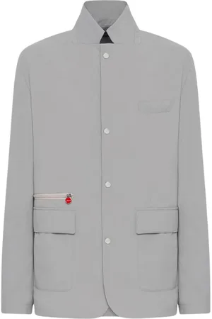 Kiton Jassen, Heren, Grijs, M, Kasjmier, Grijze Performance Jas met Strakke Sportieve Snit