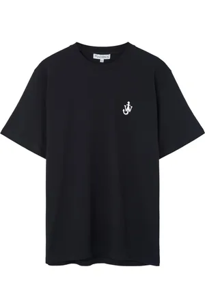J.W.Anderson Tops, Heren, Zwart, S, Katoen, Anchor Logo T-Shirt