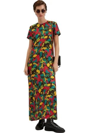 La DoubleJ Kleedjes, Dames, Groen, M, Zijden Swing Jurk
