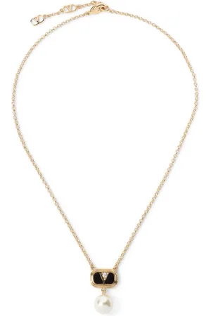 VALENTINO GARAVANI Accessoires, Heren, Geel, ONE Size, Metalen ketting met Swarovski-details