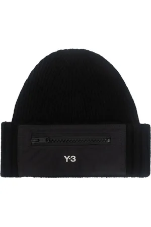 Y-3 Accessoires, unisex, Zwart, ONE Size, Wol, Cap met Zak
