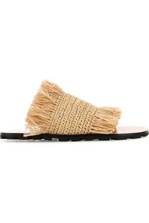 Jil Sander Schoenen, Dames, , 37 EU, Leer, Rieten Teenslippers