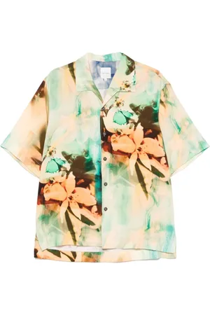 Paul Smith Overhemden, Heren, Groen, L, Groene Knoopshirt Korte Mouwen