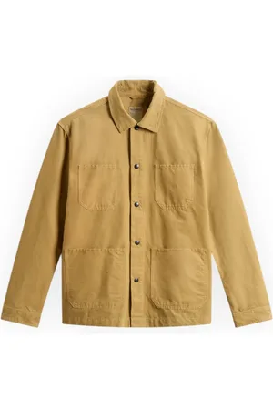 Woolrich Jassen, Heren, Bruin, L, Canvas Overshirt