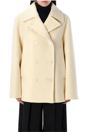 Jil Sander Mantels, Dames, , S, Wol, Double-Breasted Wollen Jas