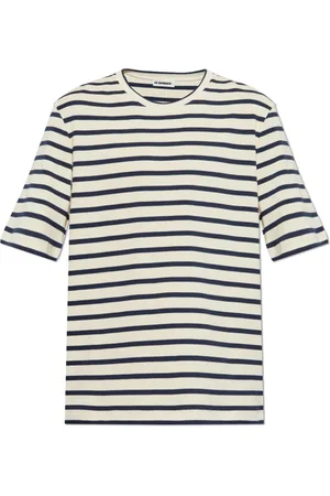 Jil Sander Tops, Heren, , L, Katoen, T-shirt met Streepjespatroon