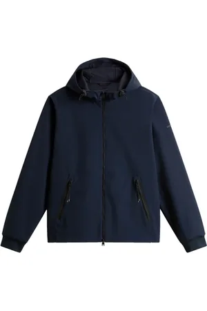 Woolrich Jassen, Heren, Blauw, S, Blauwe Rits Hoodie Trui