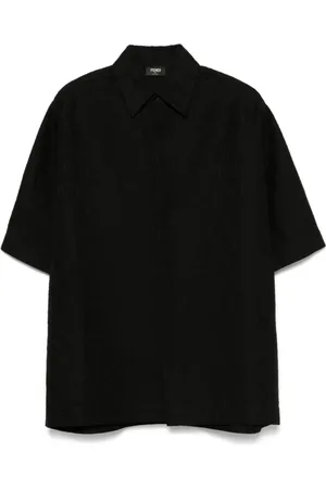 Fendi Overhemden, Heren, Zwart, S, Klassieke korte mouw blouse