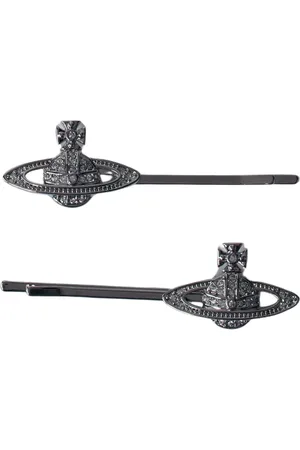 Vivienne Westwood Accessoires, Dames, Grijs, ONE Size, Kristal Orb Haarspeld