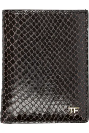 Tom Ford Accessoires, Heren, Zwart, ONE Size, Leer, Python Print Kaarthouder