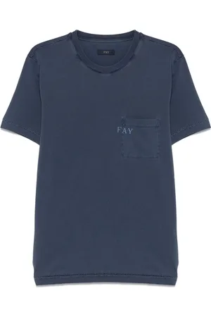 FAY Tops, Heren, Blauw, 2Xl, Blauwe T-shirts en Polos
