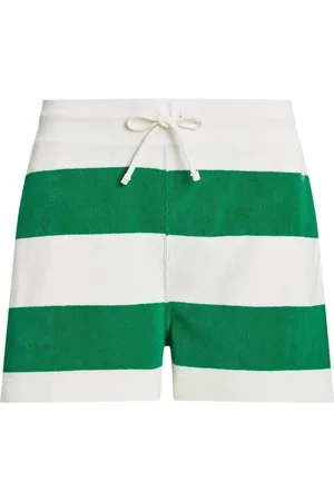 Ralph Lauren Korte broeken, Dames, Veelkleurig, S, Katoen, Gestreept Rugby Logo Shorts