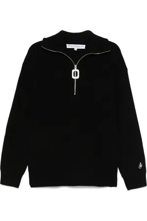 J.W.Anderson Truien, Heren, Zwart, L, Katoen, Zwarte Trui Verhoog Stijl Statement