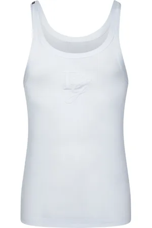 Dolce & Gabbana Tops, Heren, Wit, M, Katoen, Witte Mouwloze Tanktop