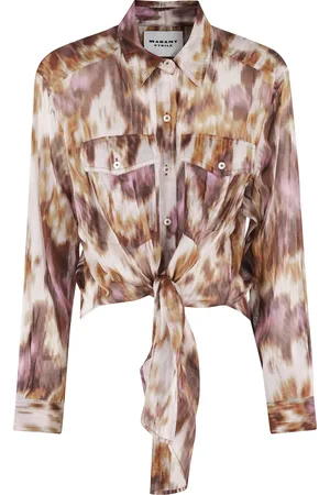 Isabel Marant Blouses & Shirts, Dames, Veelkleurig, S, Katoen, Etoile Blouse in Ecru en Oker