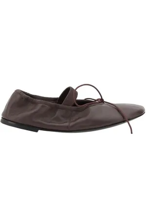 Proenza Schouler Schoenen, Dames, Bruin, 40 EU, Leer, Ballerina`s met strik en elastische band