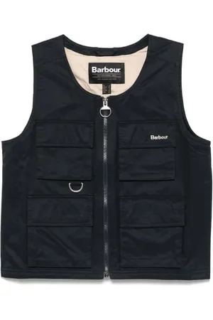 Barbour Jassen, Dames, Blauw, S, Blauwe Sweater met Voorritssluiting