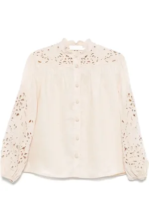 ZIMMERMANN Blouses & Shirts, Dames, , M, Linnen, Wylie Geborduurde Linnen Blouse