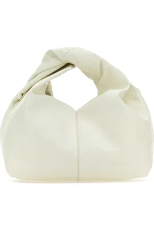 J.W.Anderson Tassen, Dames, Wit, ONE Size, Leer, Ivory Leather Mini Twister Hobo Handtas
