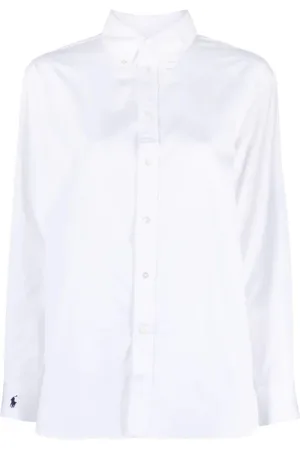 Ralph Lauren Blouses & Shirts, Dames, Wit, L, Katoen, Casual Lange Mouwen Overhemd