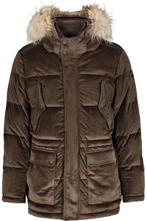 Paul & Shark Jassen, Heren, , L, Wol, Velvet Down Jacket met Bontrand