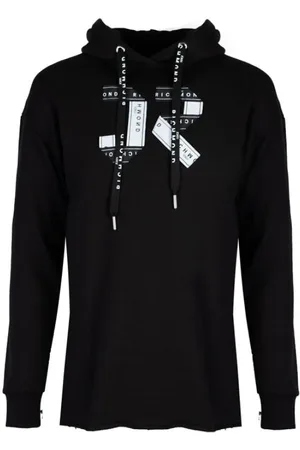 John Richmond Sweatshirts & Hoodies, Dames, Zwart, S, Katoen, Casual Hooded Sweatshirt