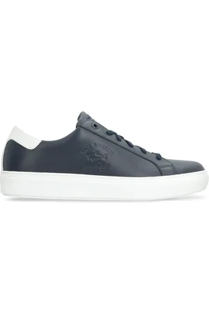 Paul & Shark Schoenen, Heren, Blauw, 40 EU, Leer, Low-top leren sneakers