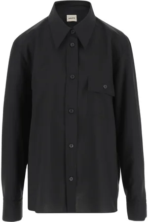 Khaite Blouses & Shirts, Dames, Zwart, M, Wol, Yatty Top Shirt