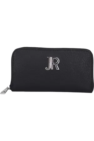 John Richmond Accessoires, Dames, Zwart, ONE Size, Leer, Zwarte leren portemonnee met gehamerde textuur