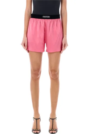 Tom Ford Korte broeken, Dames, Roze, S, Satijn, Luxueuze Roze Zijden Boxershorts